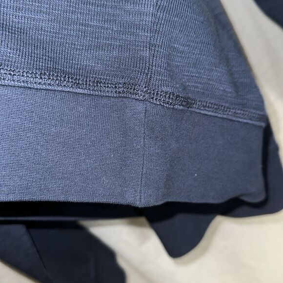 ORVIS XL Heather Navy Mock Neck Quarter Zip Knit Sweater - Picture 6 of 13